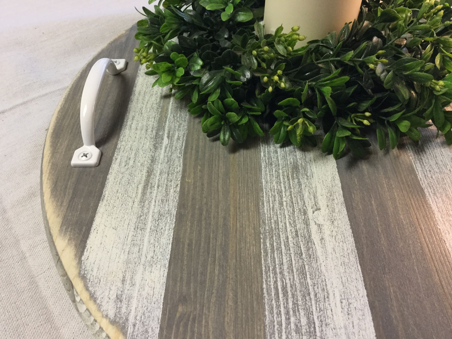 Stain Top Striped Tray