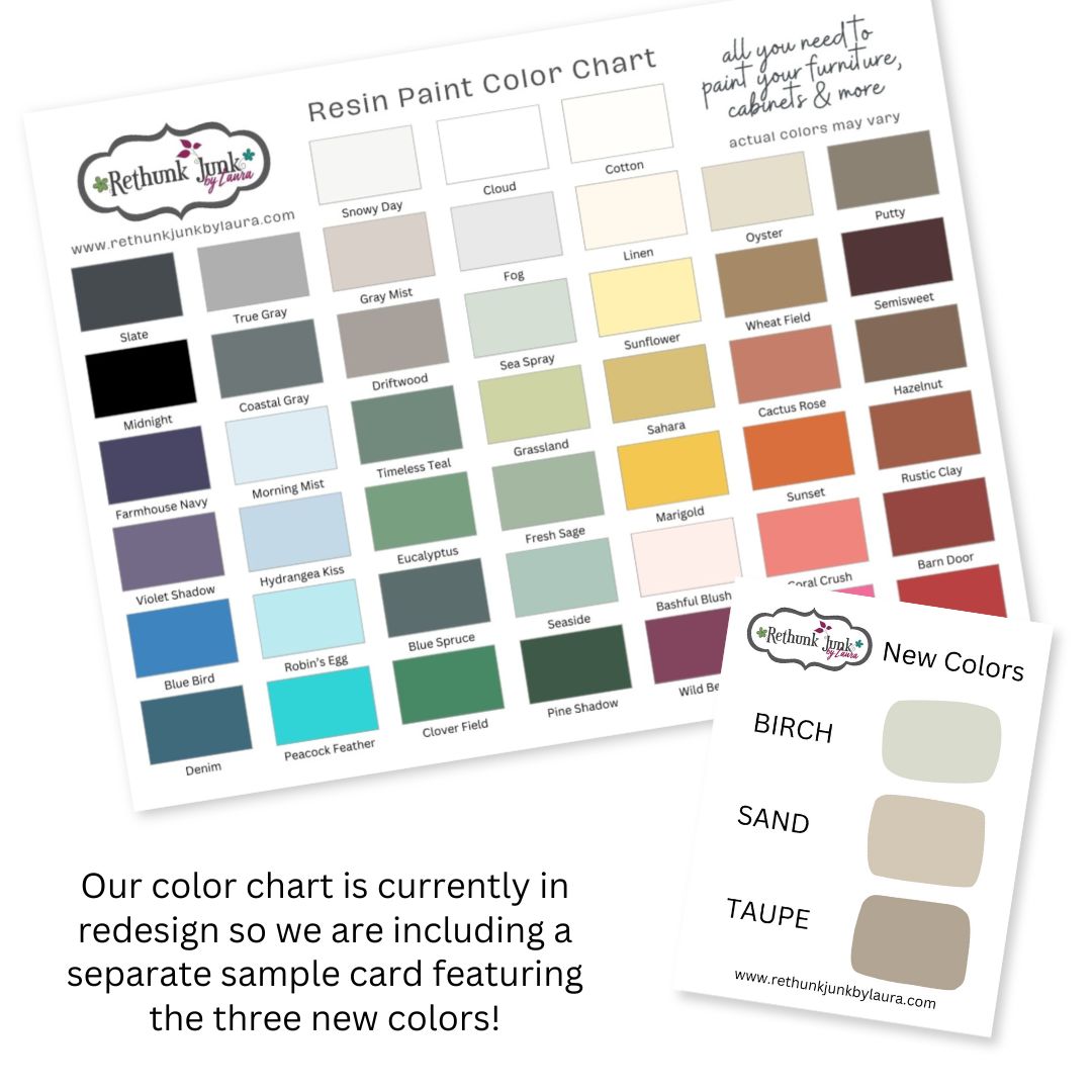 Color Chart – featuring 48 colors, 8.5” x 5.5”