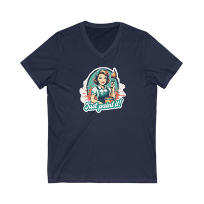 Just Paint It Vintage Style Short Sleeve V-Neck Tee