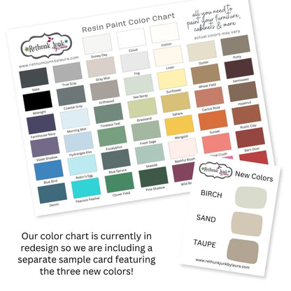 Portable Color Chart Color Chart – featuring 48 colors, 8.5” x 5.5” – Rethunk Junk Paint Co